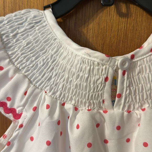 🎂NEW🎂 Polka Dot Baby Romper with Embroidery - Picture 4 of 4